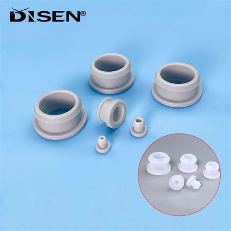 10 5mm 30mm Grey Translucent Silicone Rubber Snap On Grommet Hole Plugs