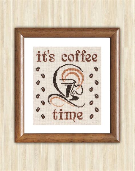 Buy 2 Get 1 Free Cross Stitch Pattern Pdf It S Coffee Time Etsy Cross Stitch Patterns Free