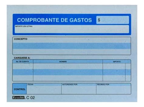 5 Block Comprobante De Gastos Formiitec C 50hjs MercadoLibre