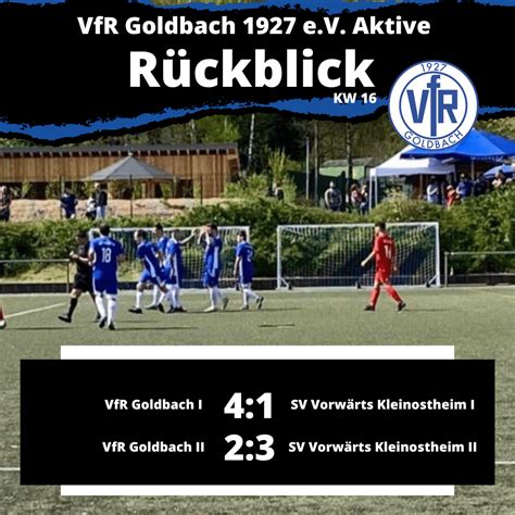 Rückblick Aktive Sieg und Niederlage für unsere beiden Teams VfR