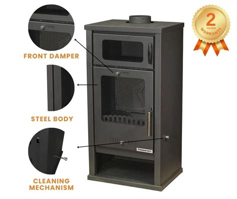 ᐉ Salamandra a lenha com forno Balkan Energy Troy, 7.8kW – Principais ...
