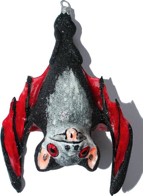 Fledermaus hängend rot schwarz Hanging Bat red black Deco INside