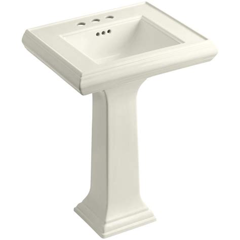 Kohler Memoirs Ceramic Pedestal Sink In Biscuit With Overflow Drain K