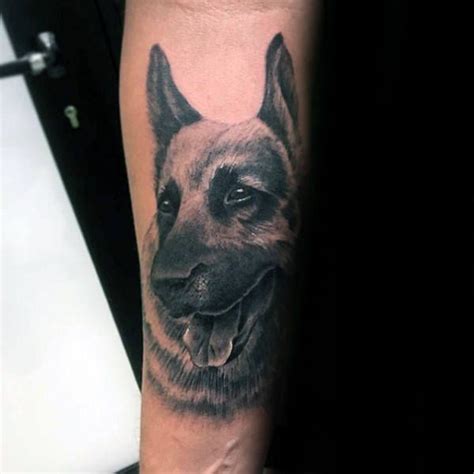 Creative German Shepherd Tattoo Design