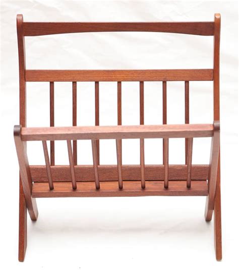 Danish Teak Mid Century Modern Magazine Rack At 1stdibs