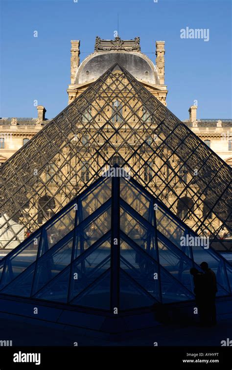 Pyramid By Pei Architect And Louvre Museum Paris France Stock Photo Alamy