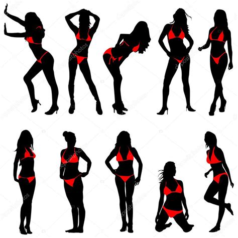 Set Of Bikini Woman Stock Vector Image By Bogalo 7984698