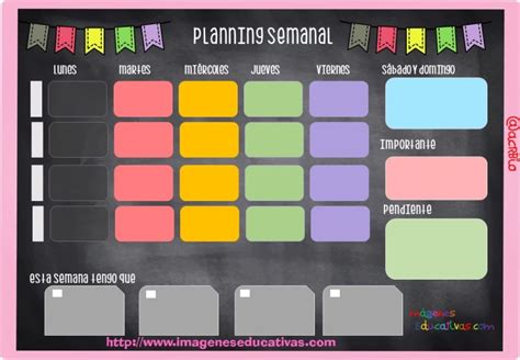 Planificador Semanal EducaciÓn Infantil Para Programación De Contenidos Editable Y Original