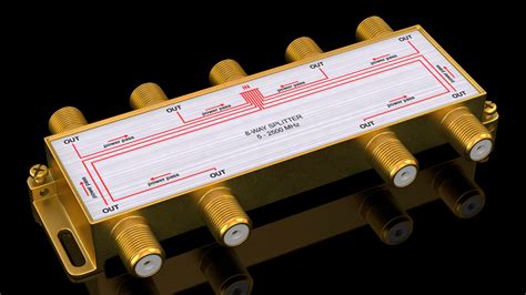 CATV Broadband Coaxial Splitter 8 Way 3D Model 24 3ds Blend C4d