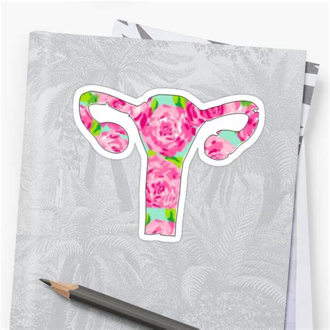 Uterus Flowers Sticker By Cassiebmc Redbubble