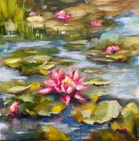 Lily Pond Oil Painting,original Artwork, 8x8 Inch - Etsy