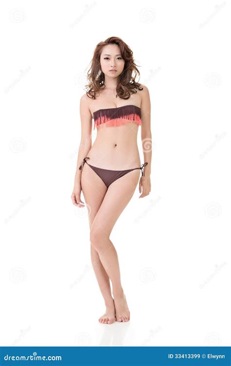Mujer Asiática Atractiva Del Bikini Del Verano Imagen de archivo