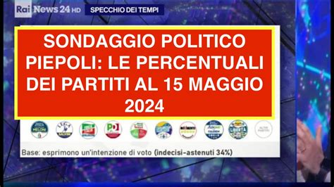 Sondaggio Politico Piepoli Le Percentuali Dei Partiti Al Maggio