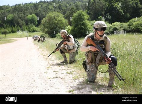 Romanian Soldiers Conduct An Administrative Boundary Line Lane During