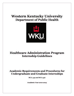 Fillable Online Wku INTERNSHIP GUIDELINES Western Kentucky University