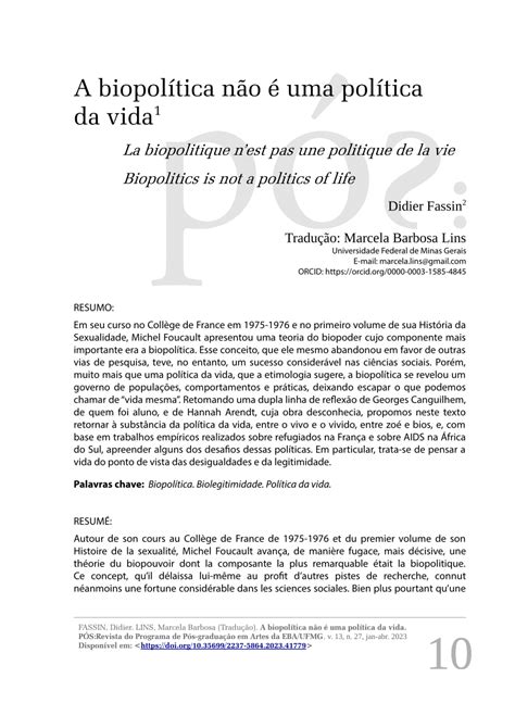 PDF A biopolítica não é uma política da vida