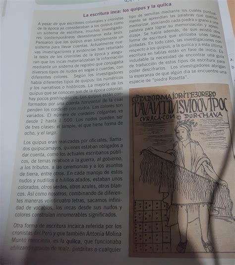 Un Cuadro Comparativo De La Escritura Inca Los Quipus Y La Quilca Por