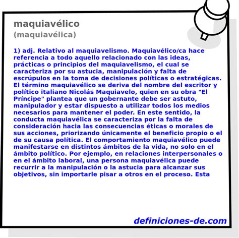 Significado de «maquiavélico (maquiavélica)»