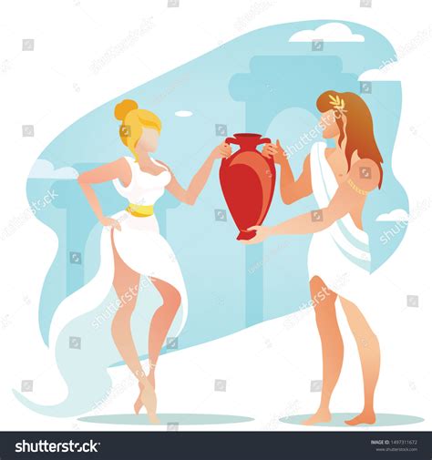 Dionysus Bacchus Ariadne Beautiful Deities Couple Stock Vector Royalty