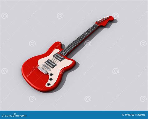 Guitarra Acousic Roja Aislada En El Fondo Blanco Stock de ilustración