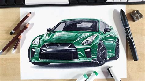 How To Draw A Nissan GTR R35 Easy To Follow Tutorial