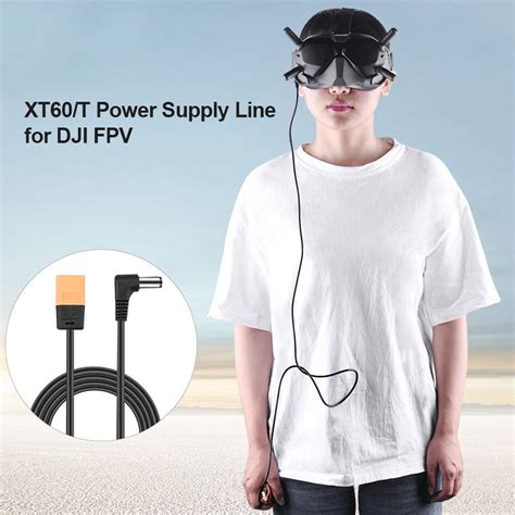 AU 4ft Power Cable XT60 Male To DC Male Right Angle For DJI FPV Goggles