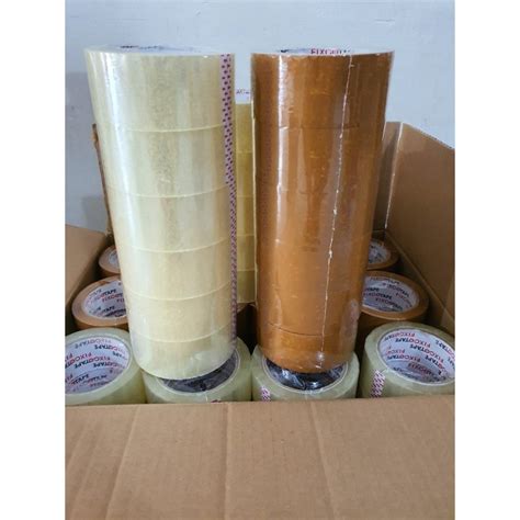 Jual Lakban Bening Cokelat Mm X Yard Fixcotape Satuan Rol