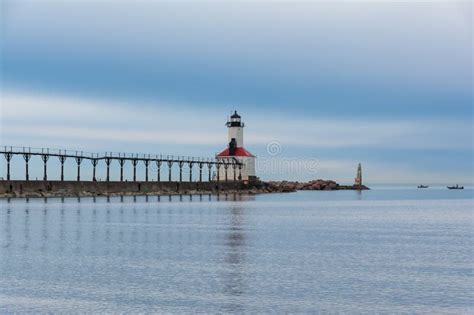 Michigan City Lighthouse stock photo. Image of idyllic - 274435756