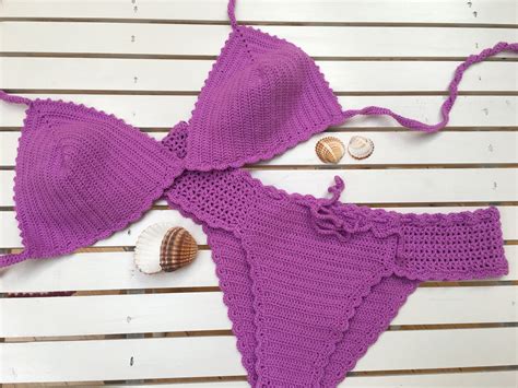 Bikini Crochet Bikini Triangle Bikini Boho Swimwear Crochet Etsy