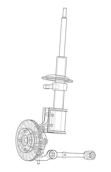 Car Suspension With Shock Absorber Line Wheel Wheels Photo Background