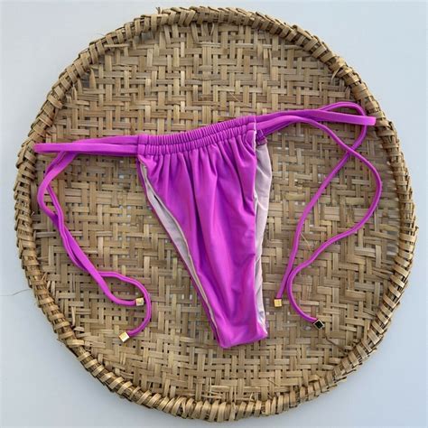 Tanga Cortininha Tira Dupla Rosa Meu Bikini Novo