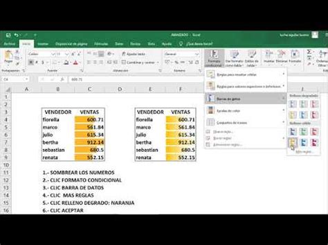 Usar Formula FORMATO CONDICIONAL BARRA DE DATOS 2 EXCEL Rapido Y