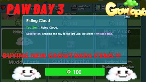 Paw Day Buying New Growtoken Items The Legendary Riding Cloud