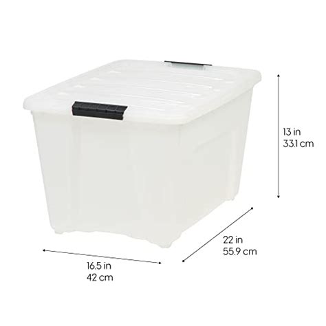 Iris Usa Qt Plastic Storage Container Bin With Secure Lid And