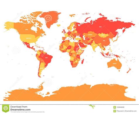 Mapa Pol Tico Do Mundo Rotulagem Do Nome De Pa S Ilustra O Do