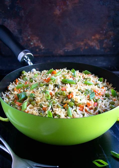 Vegetable Fried Rice Indian Style Video Nish Kitchen