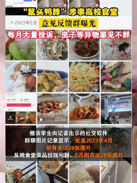 高校鸭脖事件涉事食堂有大量投诉：虫子等异物屡见不鲜 江西工业职业技术学院 新浪新闻