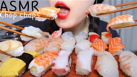 Asmr 스시 리얼사운드 먹방 이마트 생선 초밥 Sushi Eating Show Mukbang 연어초밥 새우초밥 계란초밥