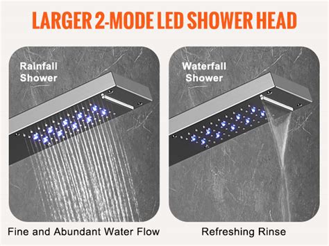 Vevor Shower Panel System 6 Shower Modes Led And Screen