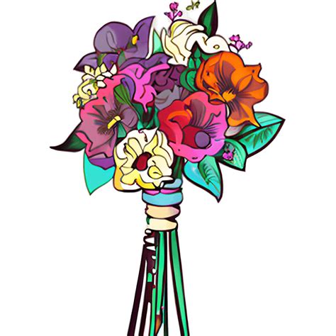 Art Nouveau Flower Bouquet Graphic · Creative Fabrica