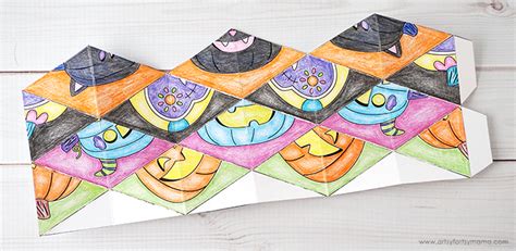 Free Printable Halloween Flextangle (Kaleidocycle) | artsy-fartsy mama