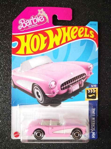 Hot Wheels 1956 Corvette Barbie Movie Screen Time Pink Hobbies Toys Toys Games On Carousell