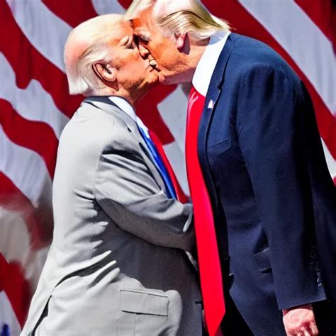 Joe Biden Kissing Donald Trump Photograph Stable Diffusion Openart