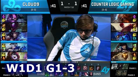 Cloud 9 Vs CLG Game 3 S7 NA LCS Summer 2017 Week 1 Day 1 C9 Vs CLG