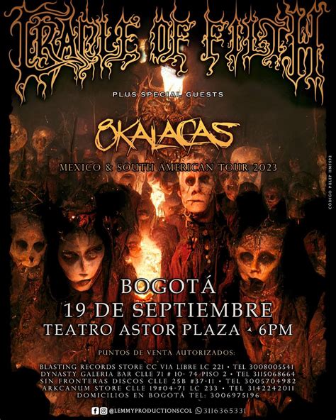 Lemmy Productions Presenta Cradle Of Filth En Bogota Cultura Em Peso