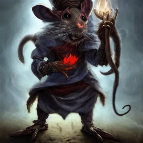 Fantasy Painting Of A Ghostly Rat Sorcerer With Stable Diffusion