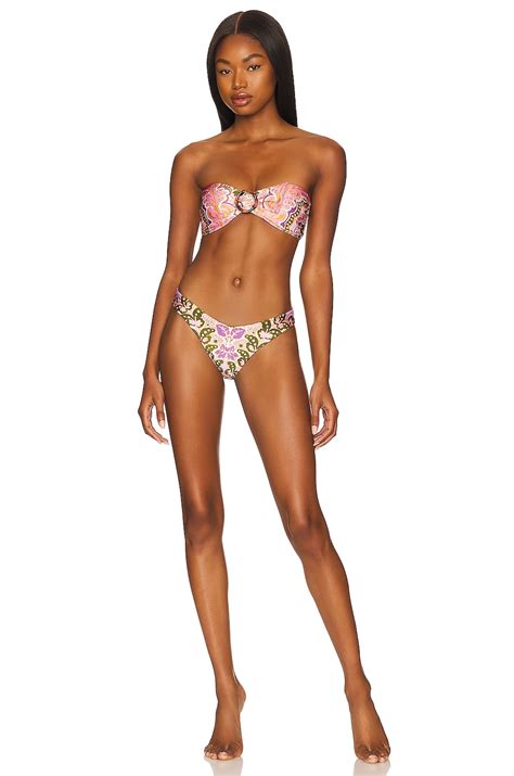 Zimmermann Bamboo Ring Bikini In Lilac Floral Revolve