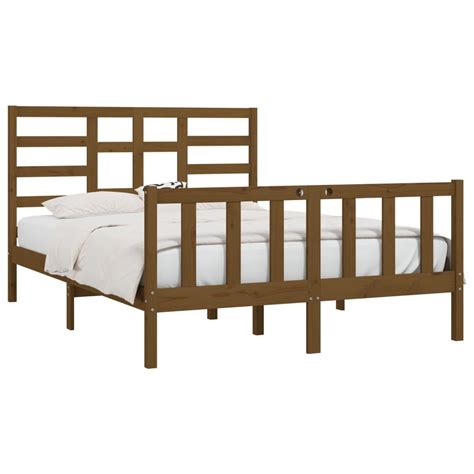 VidaXL Bed Frame Honey Brown Solid Wood Pine 160x200 Cm