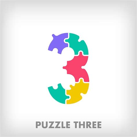 Premium Vector Creative Puzzle Number 3 Logo Unique Color Transitions Education And Reading