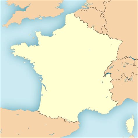 Carte De France Avec Pays Frontaliers Vierge